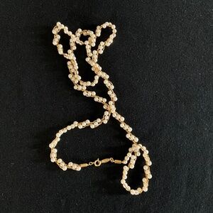 Napier Gold-Tone Chain and Faux Pearl Intertwined Necklace